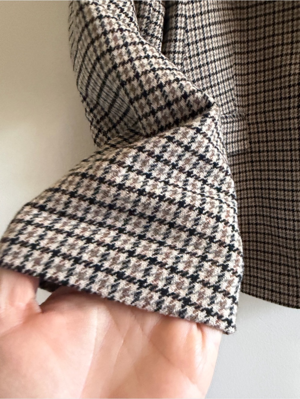 Classic Academia Houndstooth Plaid Blazer | Preppy Tailored Jacket M/L - Picture 4 of 7